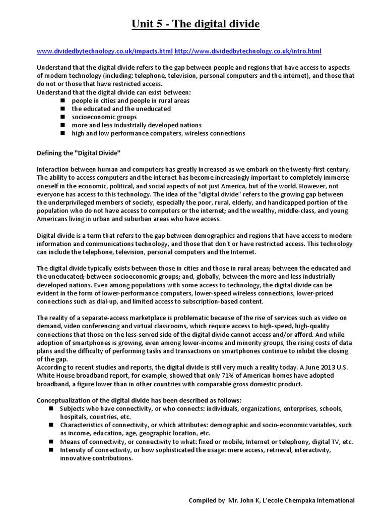 Addressing the Digital Divide in Education | PDF