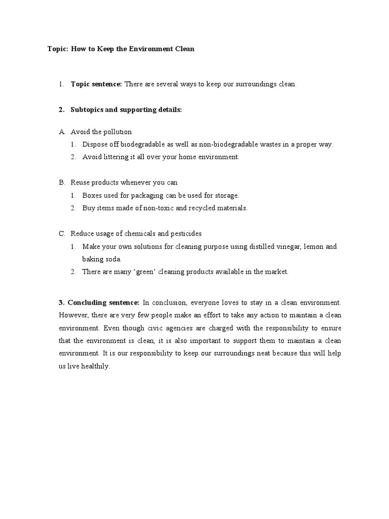 How The Keep The Environment Clean | PDF | Reuse | Waste