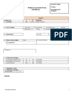 Physical Therapy Patient Assessment Form