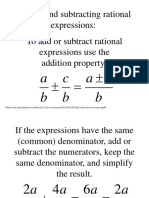 Study Material Adding and Subtracting Rational Expressions