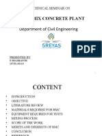 Ready Mix Concrete Plant: Department of Civil Engineering