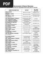 LIST OF DEPARTMENT HEADS AND CHIEFS OF OFFICES