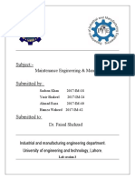 Subject:-Submitted By:: Maintenance Engineering & Management