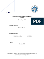 Lab Report 06: Maintenance Engineering and Management (IME-454)