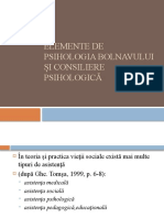 Elemente de Psihologia Bolnavului Și Consiliere Psihologică