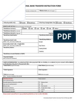 International Bank Transfer Instruction Form: Debit Account Information