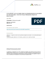 Aziz J. (2008) - Le Rapport Aux Savoirs Chez Les Professeurs Stagiaires Du Secondaire