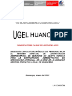 Convocatoria Cas 001 2022 Ugel Huancayo