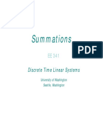 Summations: Discrete Time Linear Systems