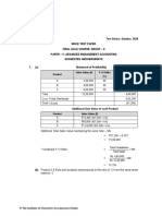 Product Sales Value (') P / V Ratio (%) Contribution (') : Less: Fixed Overheads