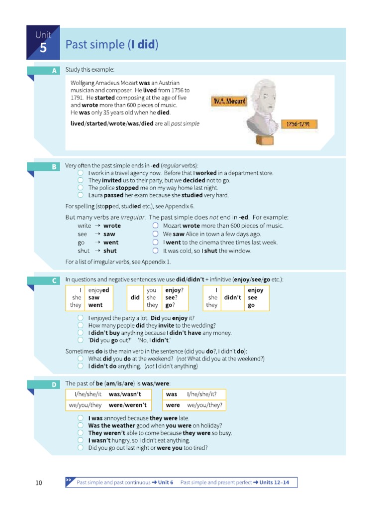 Unit 5 Past Simple - I Did | PDF