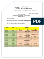 NKB Global School date sheet for periodic assessment 2