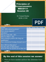 Principles of Microeconomics MECO111 Session 26: Dr. Ummad Mazhar SDSB, Lums