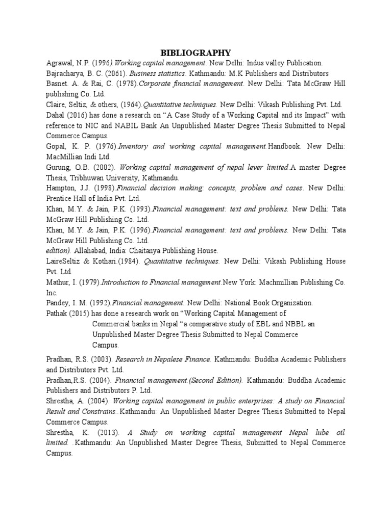 Bibliography Apendix PDF Equity (Finance) Banking