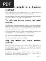 Business - What To Include in A Business Contract