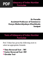 Tests of Adequacy of Index Number Formulae