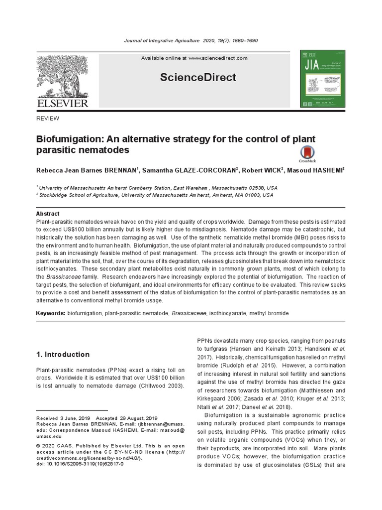 Biofumigation: An Alternative Strategy For The Control of Plant ...