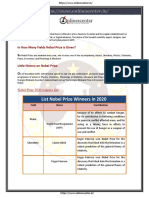 List Nobel Prize Winners in 2020