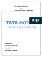 Business Law Assignment: Corporate Social Responsibility of Tata Motors
