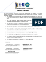 Jose Rizal Memorial State University Learning Agreement: September 20, 2021
