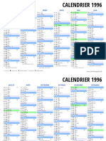 Calendrier 1996