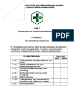 Dokumen Akreditasi Uptd. Puskesmas Minanga Manado Pokja: Administrasi Dan Manajemen