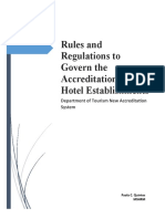 Rules and Regulations To Govern The Accreditation of Hotel Establishments