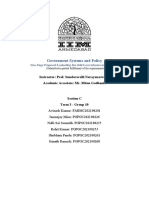 Government Systems and Policy: Instructor: Prof. Sundaravalli Narayanaswami Academic Associate: Mr. Miten Godhania