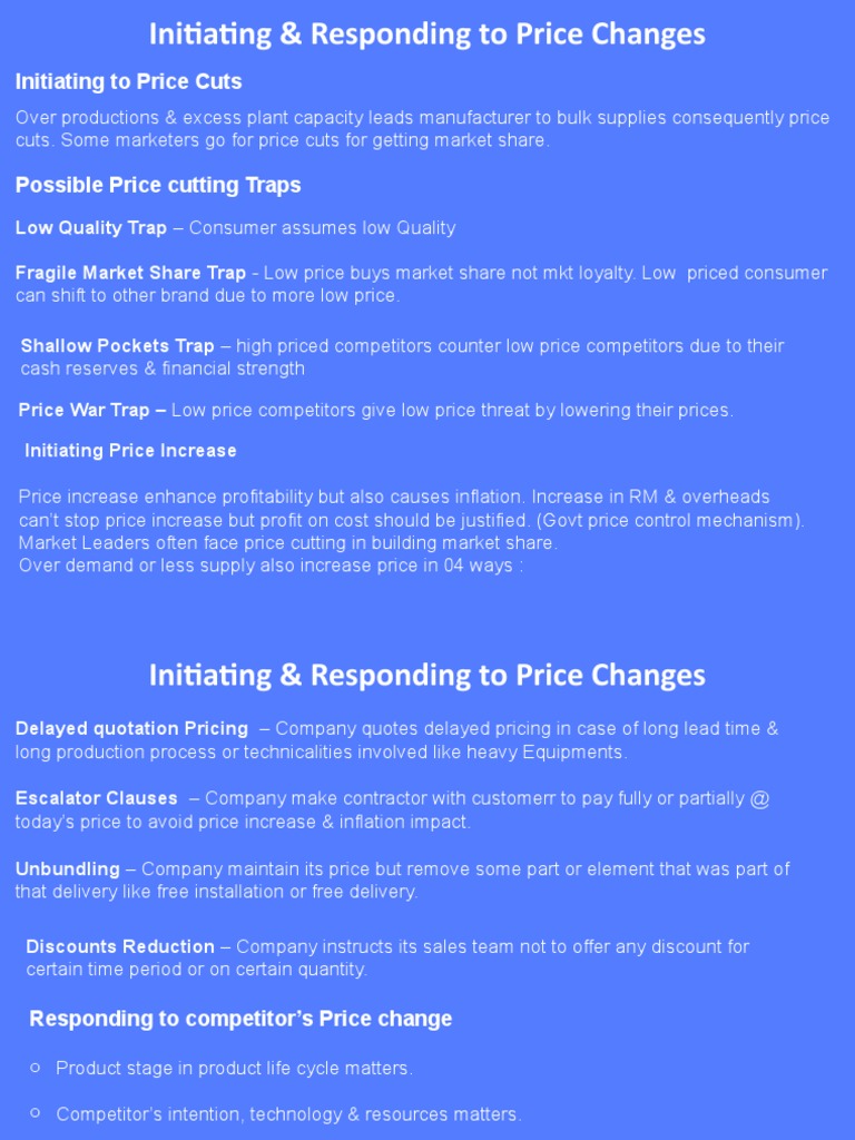 Initiating To Price Cuts | PDF | Marketing | Prices