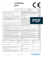 Installation Certificate For Fire Dampers: (Ref. DW/145)