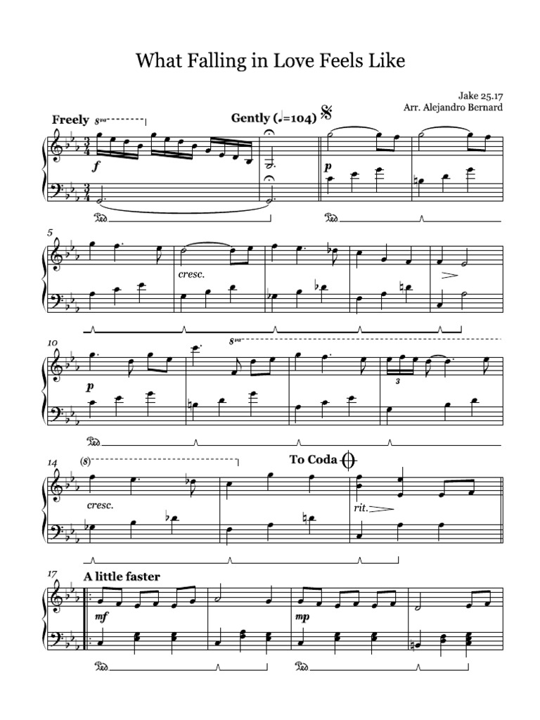 What Falling in Love Feels Like (Sheet Music) PDF