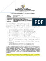 2016-00530 ROSA NERIS LARA BELTRÁN VS MUNICIPIO DE TURBO - RESUELVE SOLICITUD DE LEVANTAMIENTO