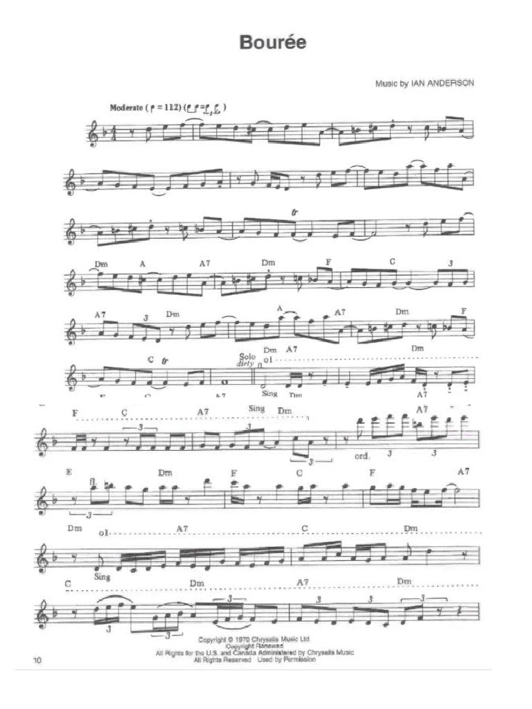 Bourèe Jethro Tull PDF