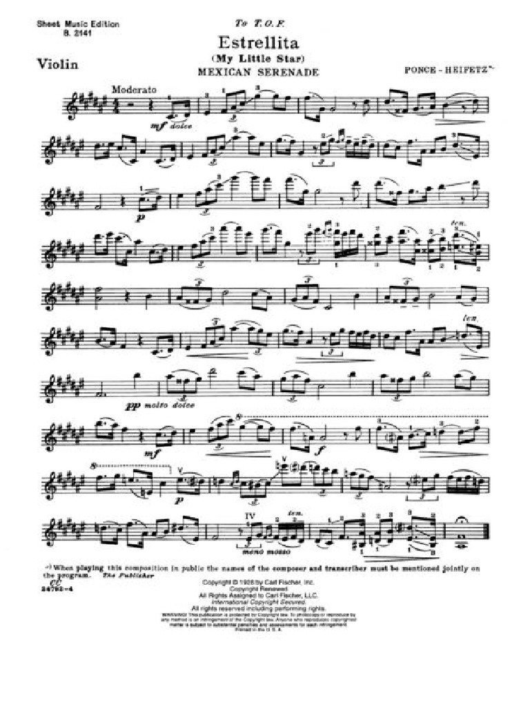 Toaz Info Estrellita Violin C Ponce Heifetz PR PDF