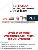1 Levels of Bio Organization, Cell Theory, Cell Parts