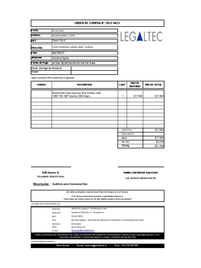 Orden de Compra y Facturación | PDF | Píxel | Tecnología de información ...