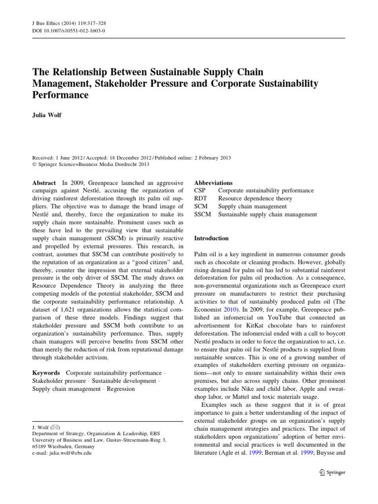 3.1. The Relationship Between Sustainable Supply Chain Management ...