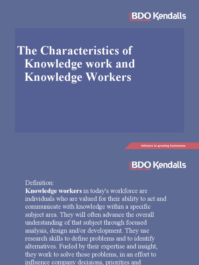 Characteristics of Knowledge Workers | PDF | Human Resource Management ...