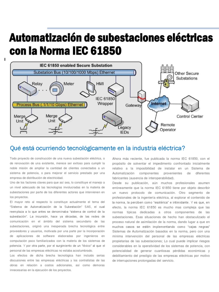 Automatización de Subestaciones IEC 61850 | PDF | Automatización ...