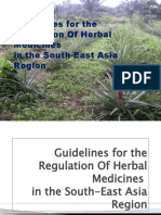 Guidelines For The Regulation of Herbal Medicines in The South-East Asia Region