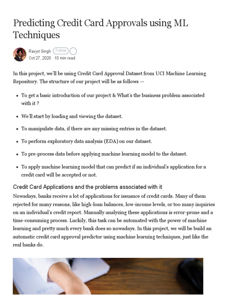 Predicting Credit Card Approvals | PDF | Machine Learning | Logistic