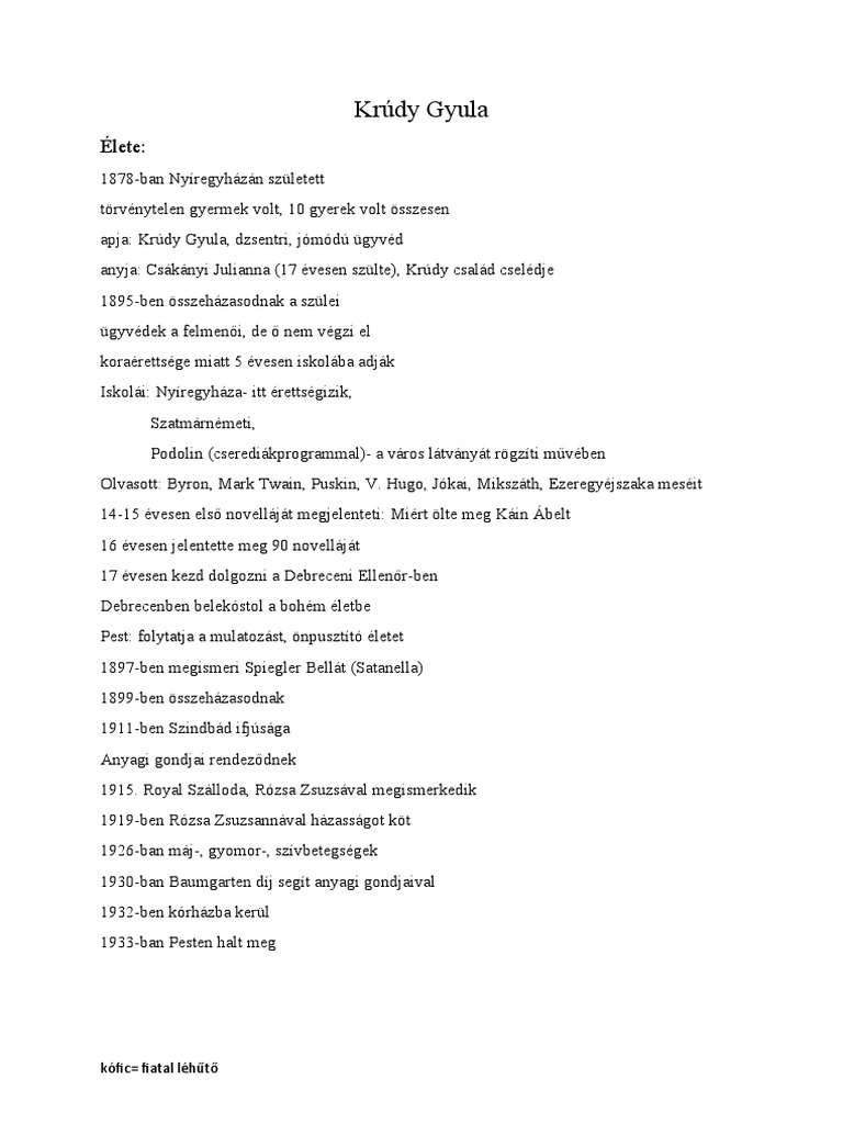 Krúdy Gyula | PDF