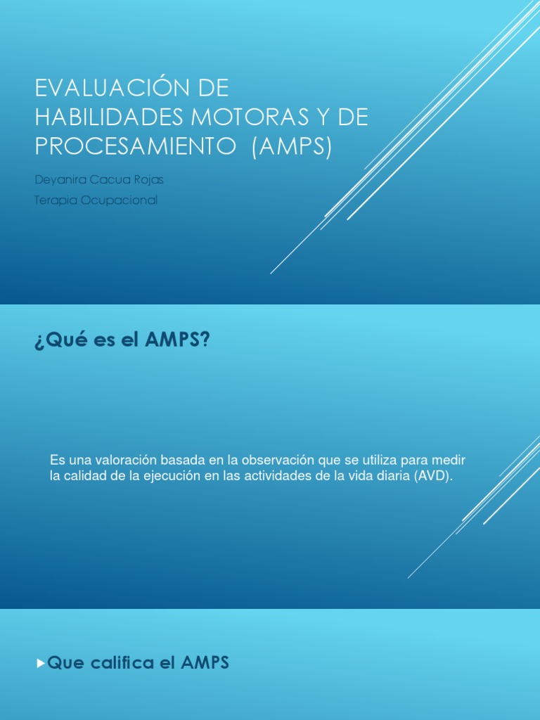 AMPS | PDF | Terapia ocupacional | Comportamiento