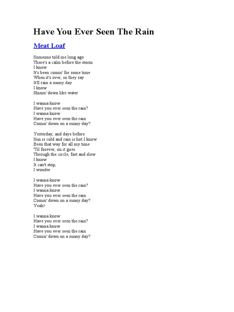 Creedence - Have You Ever Seen The Rain | PDF