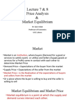 Lecture 7 & 8 Price Analysis & Market Equilibrium: Dr. Qais Aslam Professor of Economics UCP, Lahore