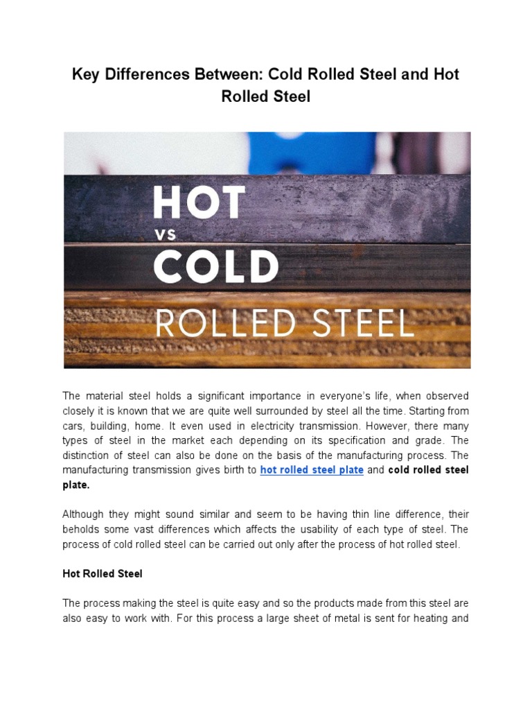 Key Differences Between Cold Rolled Steel and Hot PDF Rolling