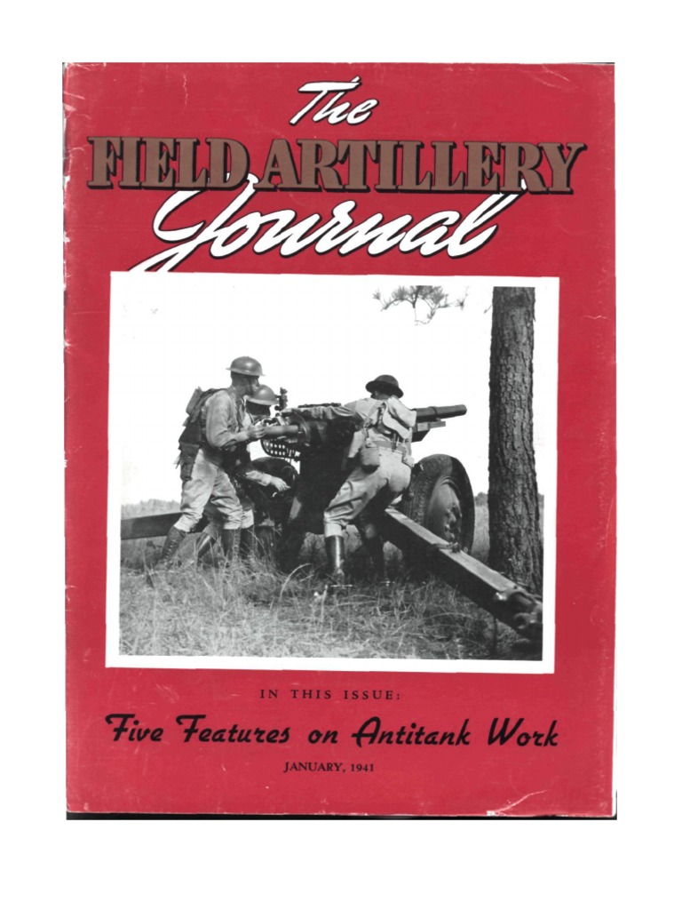 Field Artillery Journal Jan 1941 Artillery Anti Tank Warfare