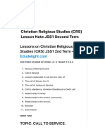 Christian Religious Studies (CRS) Lesson Note JSS1 Second Term