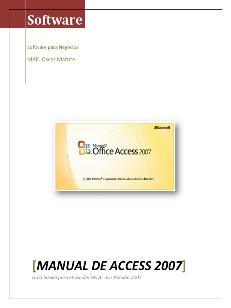 Guía Básica de Access 2007 para Negocios | PDF | Bases de datos ...