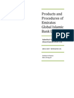 Products and Procedures of Emirates Global Islamic Bank LTD: Submitted To: Mr. Shoaib Ahmed Qureshi (HOD CED)